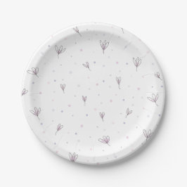 Plato De Papel Flores Lilac