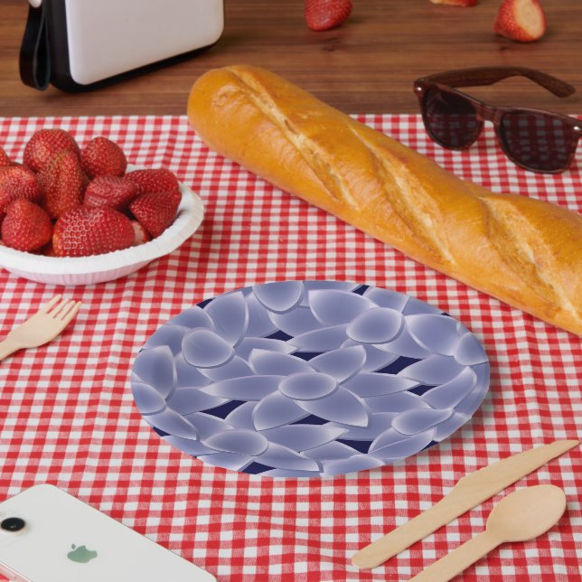 Plato De Papel Flores moradas (Picnic)