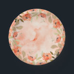 Plato De Papel Flores Naranjas de acuarela<br><div class="desc">Las hermosas flores de acuarela naranja y las elegantes hojas resaltan estos platos de papel,  perfectos para duchas de novias,  fiestas de cumpleaños y más. COINCIDIENDO elementos de nuestra colección.</div>