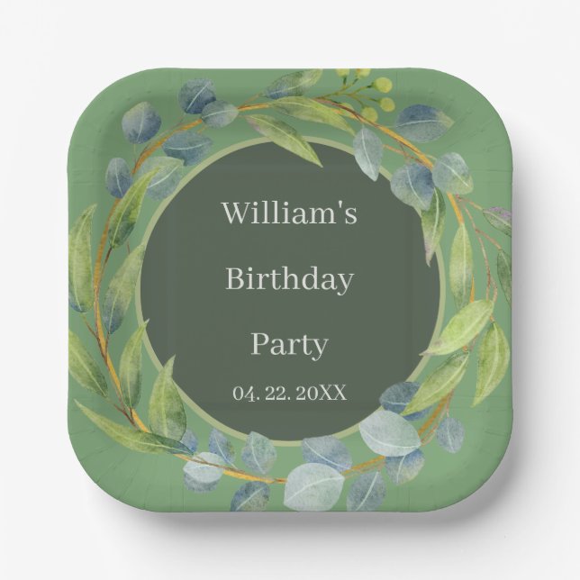 Plato De Papel Flores Naturales Bits Placas de papel de 7" (Anverso)