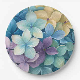 Plato De Papel Flores naturales coloridas