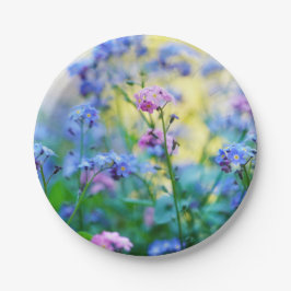 Plato De Papel Flores nomeolvides