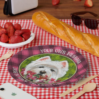 Plato De Papel Flores occidentales y rosas