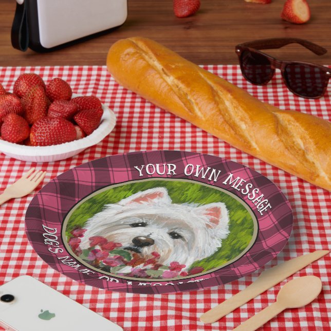 Plato De Papel Flores occidentales y rosas (Picnic)