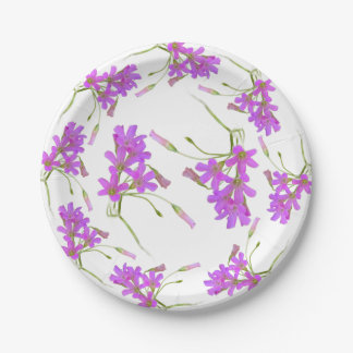 Plato De Papel Flores Orgánicas Purpúreas,