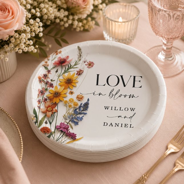 Plato De Papel Flores Prensadas Bodas Bohemias de Flores Silvestr (Subido por el creador)