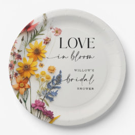 Plato De Papel Flores Prensadas Ducha de Novia Bohemio Flor Silve