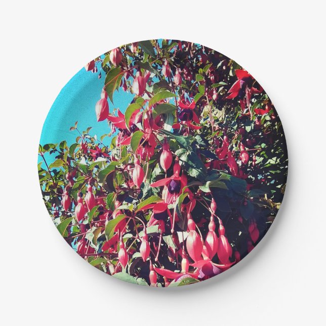 Plato De Papel Flores rojas (Anverso)