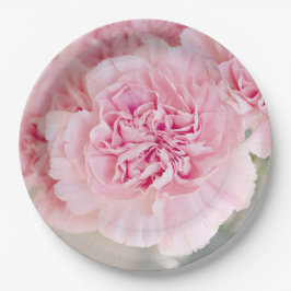 Plato De Papel Flores rosa