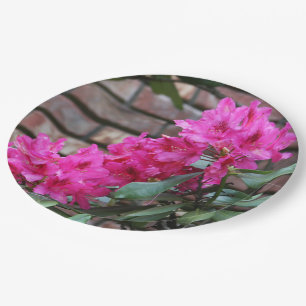 Plato De Papel Flores rosadas de Azalea
