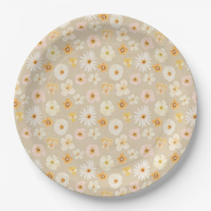 Plato De Papel Flores Rusticas Presionadas