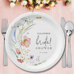 Plato De Papel Flores salvajes Ducha de novias<br><div class="desc">Las elegantes placas de papel de la ducha con forma de novia de varios tamaños y estilos cuentan con flores silvestres de color agua elegantes y sus detalles con letras de moda. COINCIDIENDO elementos de nuestra colección.</div>