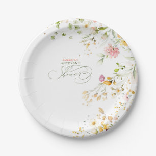 Plato De Papel Flores silvestres de verano lindas para cualquier