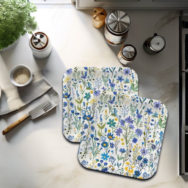 Plato De Papel Flores silvestres del jardín azul ruso (Subido por el creador)