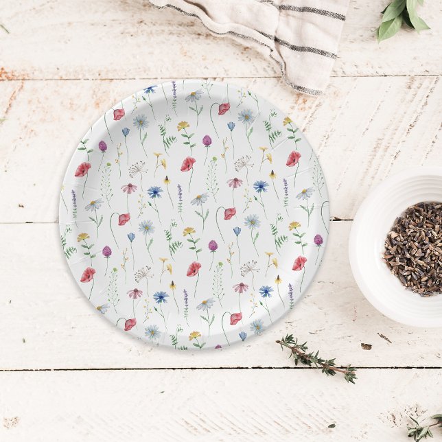 Plato De Papel Flores silvestres elegantes (Subido por el creador)