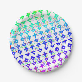 Plato De Papel Flores y bicicletas Placa de papel