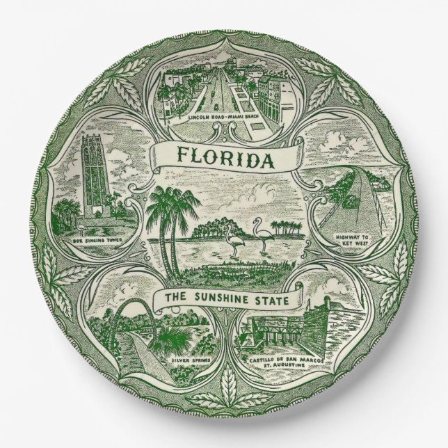 Plato De Papel Florida el Estado del Sol (Anverso)