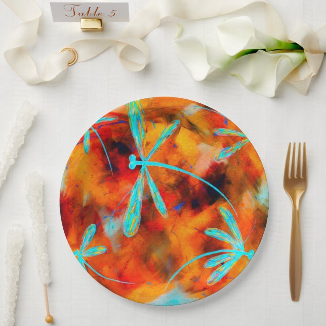 Plato De Papel Flota del desierto de la libélula (Boda)