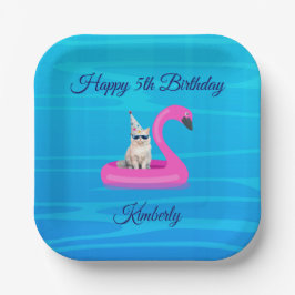 Plato De Papel Flotador de gato personalizado