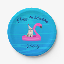 Plato De Papel Flotador de gato personalizado