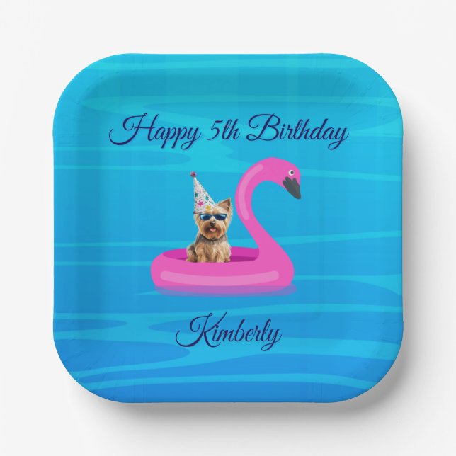 Plato De Papel Flotador de perro personalizado (Anverso)