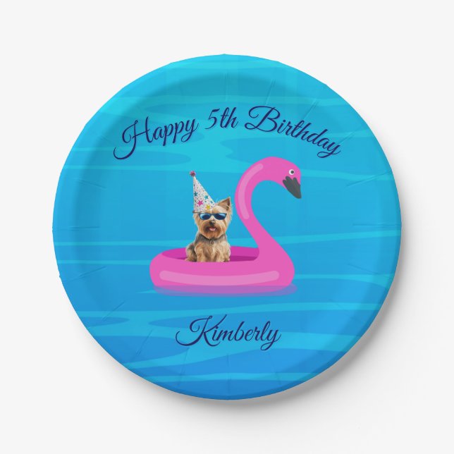 Plato De Papel Flotador de perro personalizado (Anverso)