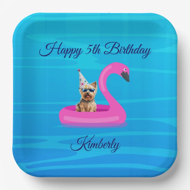 Plato De Papel Flotador de perro personalizado (Anverso)