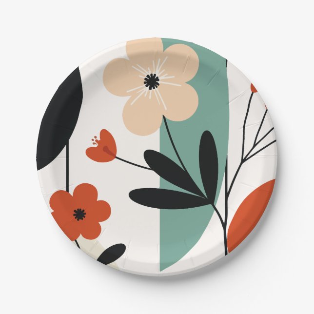 Plato De Papel Flower abstract pattern (Anverso)