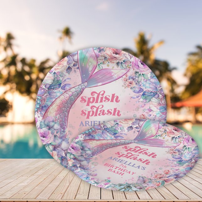 Plato De Papel Flower Glitter Mermaid Tail 7th Birthday (Subido por el creador)