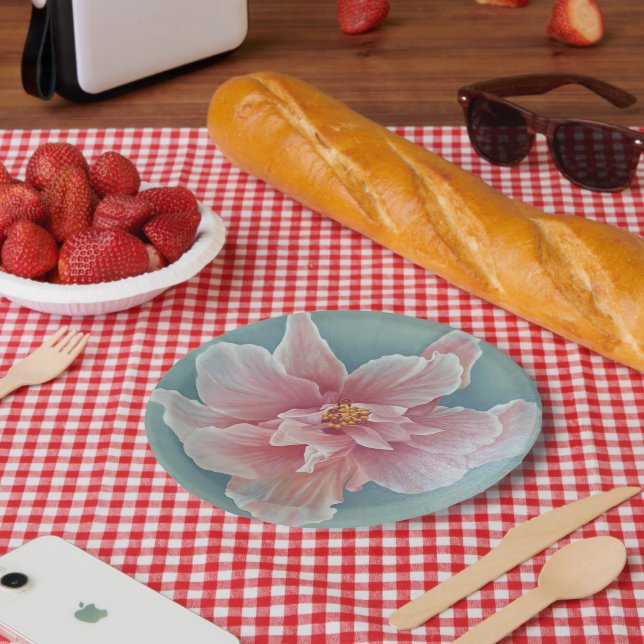 Plato De Papel Flower paper plate (Picnic)