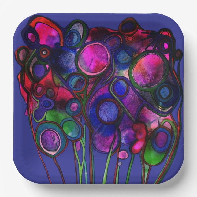 Plato De Papel Flowers (Anverso)