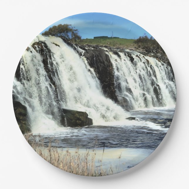 Plato De Papel Flowing Waters of Hopkins Falls (Anverso)