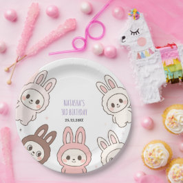 Plato De Papel Fluffy Pastel Muñecas Feo Cute Cumpleaños