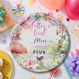 Plato De Papel Flutter y twirt Fairy floral garden cumpleaños