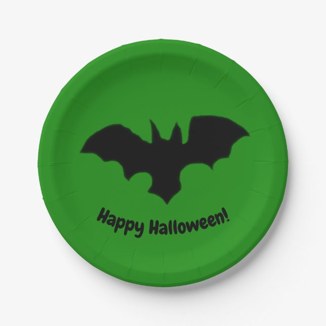 Plato De Papel Flying Bat on Green (Anverso)