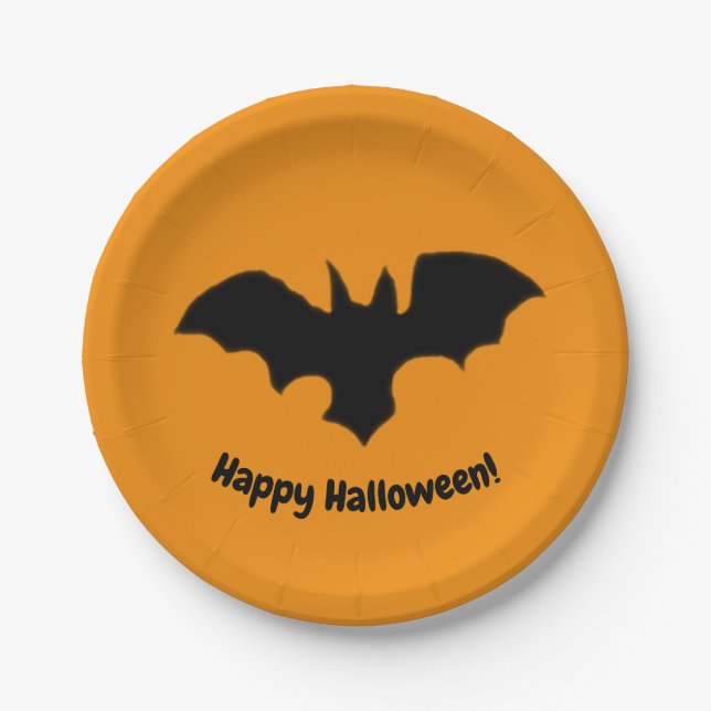 Plato De Papel Flying Bat on Orange (Anverso)