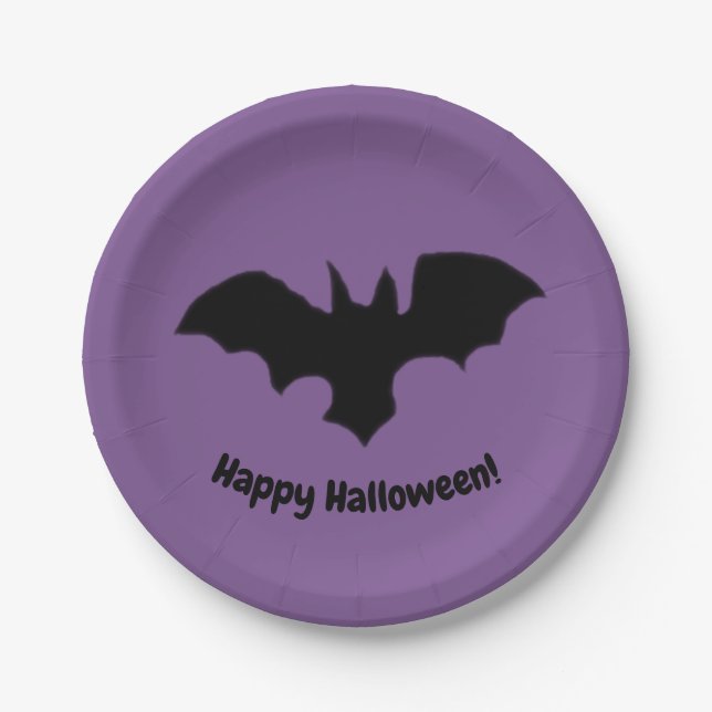 Plato De Papel Flying Bat on Purple (Anverso)