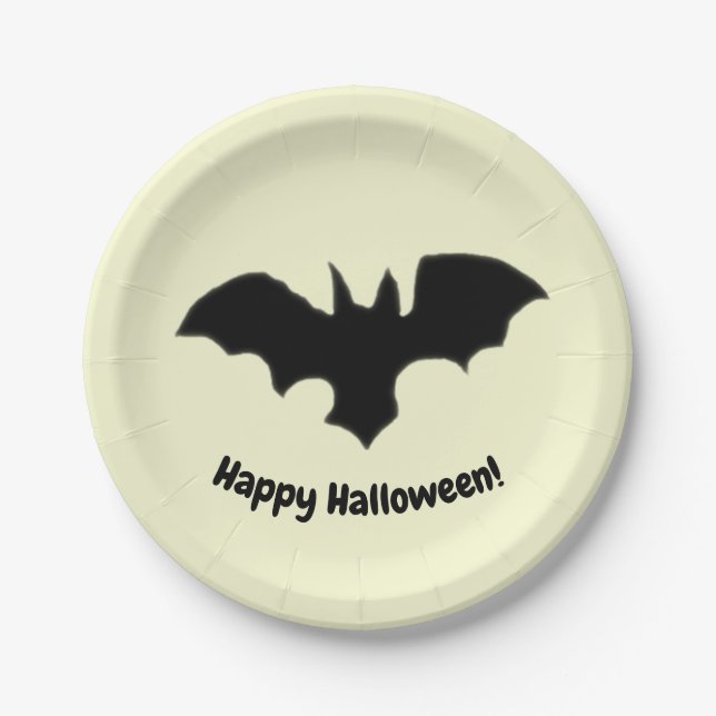 Plato De Papel Flying Bat on Yellow (Anverso)