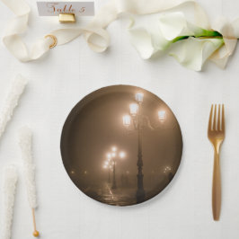 Plato De Papel Foggy Piazza San Marco, Venecia