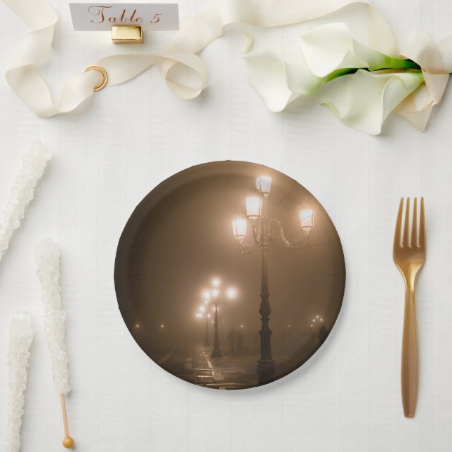 Plato De Papel Foggy Piazza San Marco, Venecia (Boda)