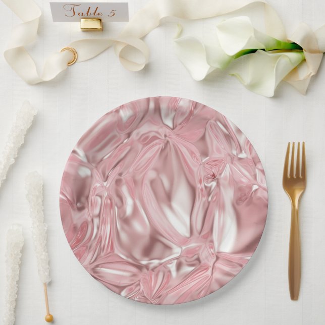 Plato De Papel Foil Crinkle Pattern (Boda)