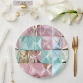 Plato De Papel Foil Crinkle Pattern