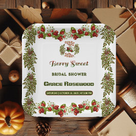 Plato De Papel Foliage Cute Fall Otoño Berry Sweet Bridal Shower