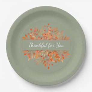 Plato De Papel Foliage Green Fall 