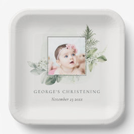Plato De Papel Foliage ruso Eucalyptus Fern Foto Christening