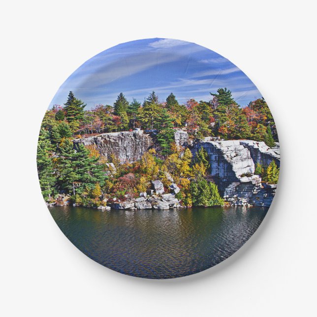 Plato De Papel Follaje de otoño alrededor del lago Minnewaska (Anverso)