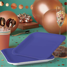 Plato De Papel Fondo casi sólido de color añil azulado