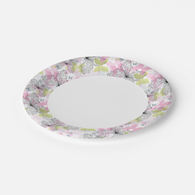 Plato De Papel Fondo con mariposa (Angular)