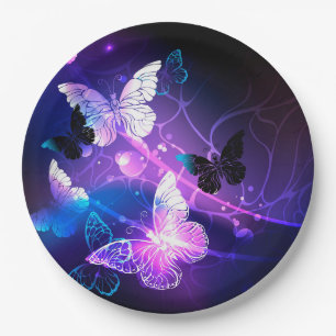 Plato De Papel Fondo con mariposas nocturnas