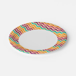 Plato De Papel Fondo con rayas en retro 2